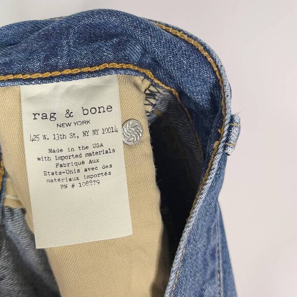 Rag & Bone Womens 28 Cut Off Denim Jean Shorts in Johny Wash Ripped Cotton - Picture 10 of 10